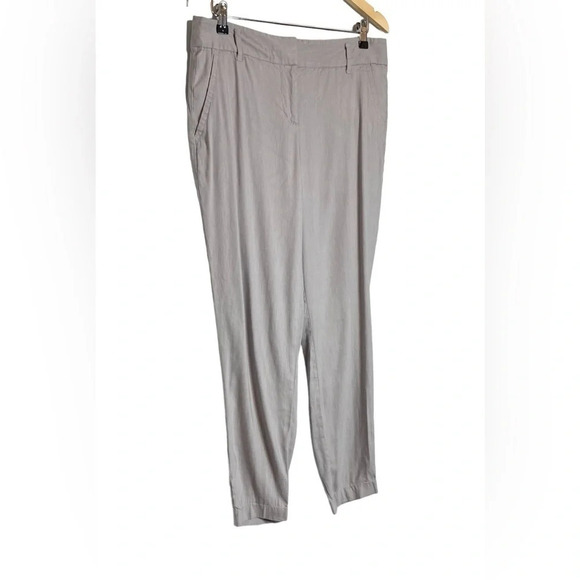 Ann Taylor | Ankle Trouser Pants Linen Blend Hook & Bar Straight Leg - Picture 2 of 9